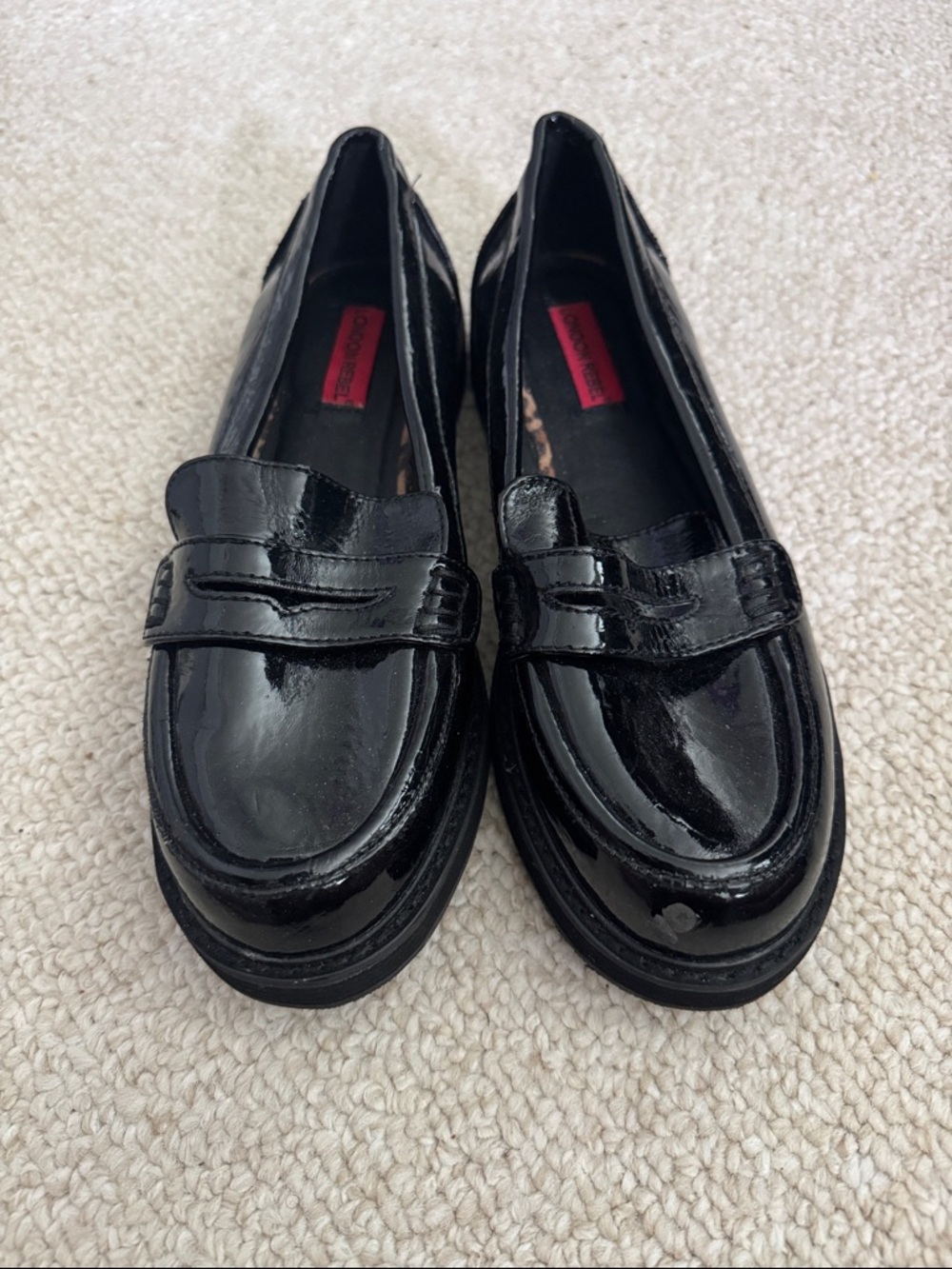 Black Patent Leather Penny Loafers